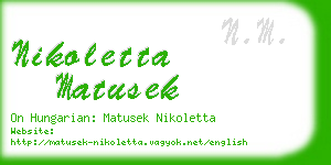 nikoletta matusek business card